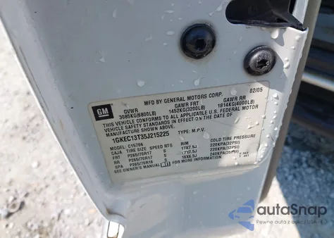 2005 GMC Yukon Slt z USA, uszkodzony, nr VIN 1GKEC13T35J215225